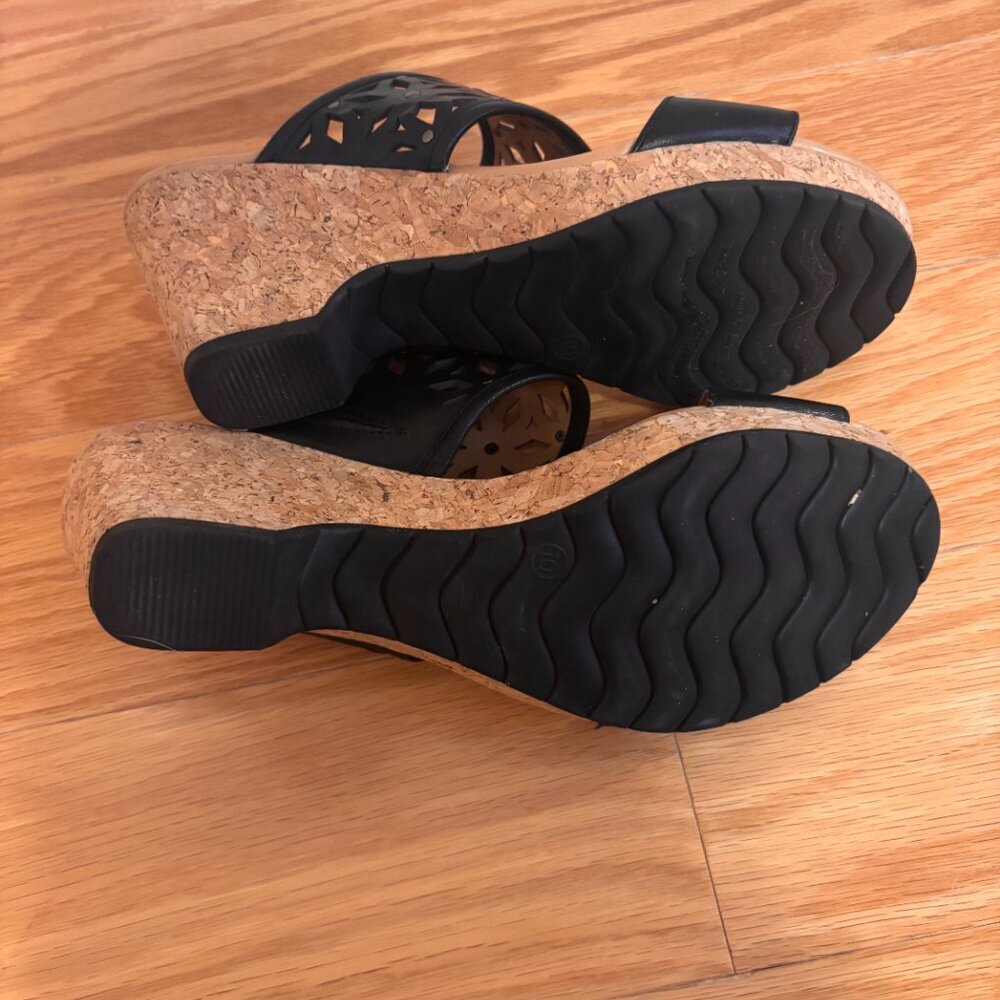 Franco Fortini Women’s Platform Wedges Strappy Sandals - Black Size 10 - Picture 6 of 6